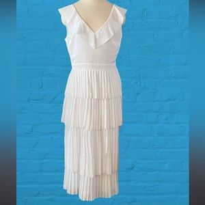 banana republic white pleated dress.